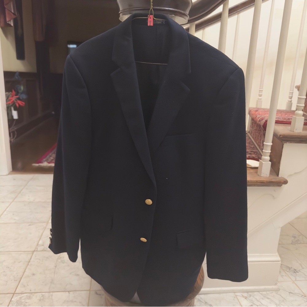 NAUTICA Navy Blue Silk/Cashmere Blazer